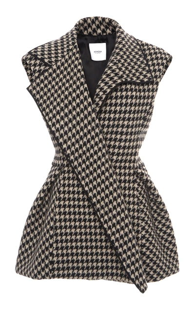 Agnona Asymmetric Wool-cashmere Vest In Black/white