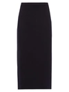 Alessandra Rich Midi Skirt In Light Wool In Black