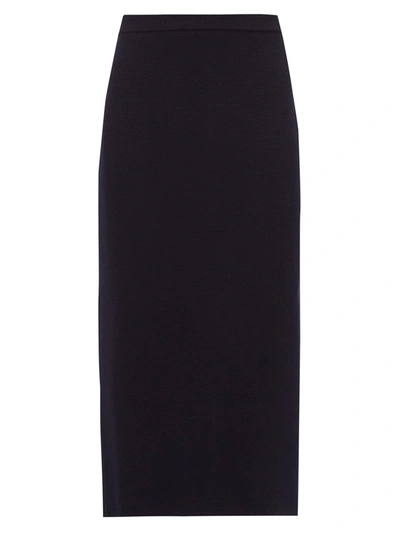 Alessandra Rich Midi Skirt In Light Wool In Black