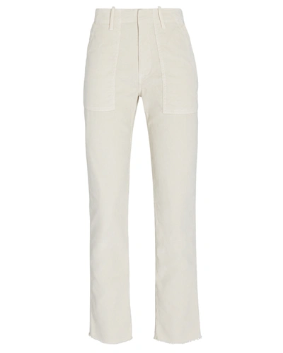 Nili Lotan Jenna Straight-leg Corduroy Pants In White