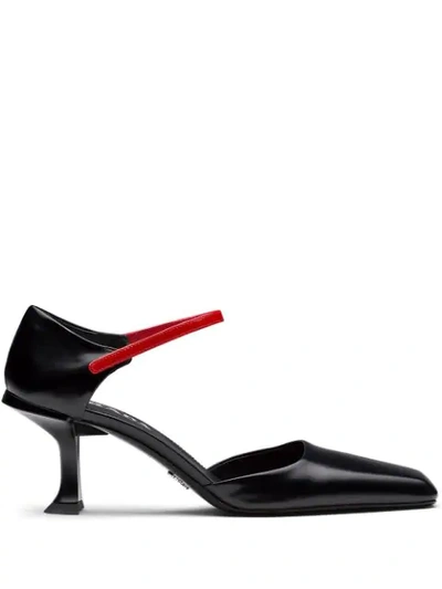 Prada Sculpted Mary Jane Pumps In Black