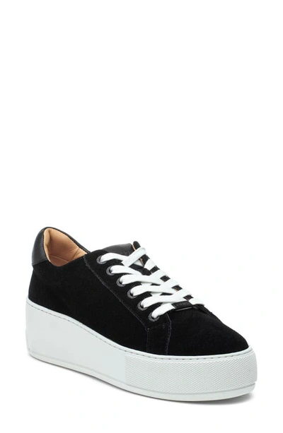 Jslides Maya Platform Sneaker In Black Suede