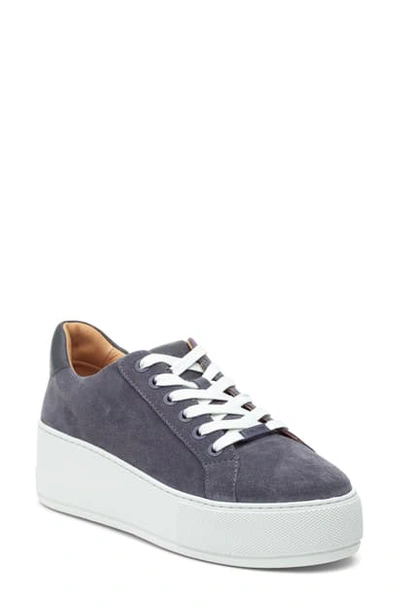 Jslides Maya Platform Sneaker In Grey Suede