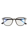 Quay Blueprint 48mm Blue Light Filtering Glasses In Black/ Clear