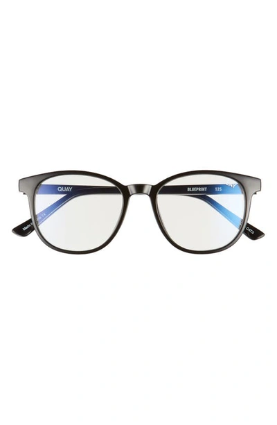 Quay Blueprint 48mm Blue Light Filtering Glasses In Black/ Clear