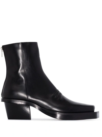 Alyx Black Leather Ankle Boots