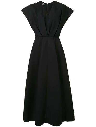 Co Short Sleeve V-neck Dress In Black