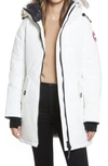 Canada Goose Rosemont Arctic Tech 625 Fill Power Down Parka With Genuine Coyote Fur Trim In North Star White