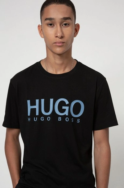 Hugo Boss - Logo Print T Shirt In African Cotton - Black