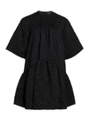 Simone Rocha Women's Short Gathered Cloque Dress In Black