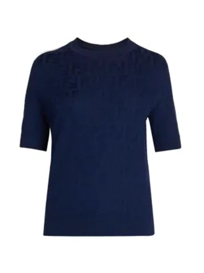 Fendi Ff T-shirt In Dark Blue