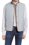 Peter Millar Essex Water Repellent Quilted Traveler Vest In Gale Grey