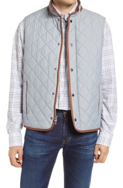 Peter Millar Essex Water Repellent Quilted Traveler Vest In Gale Grey