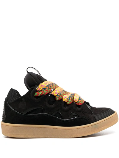 Lanvin Zigzag Lace-up Sneakers In Black