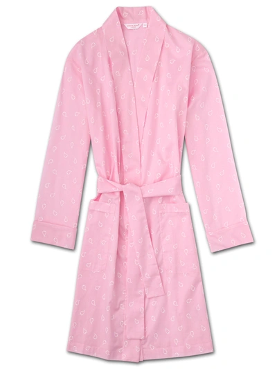 Derek Rose Women's Robe Nelson 74 Cotton Batiste Pink