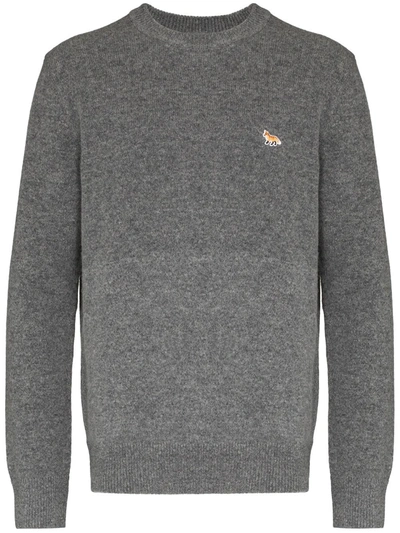 Maison Kitsuné Grey Profile Fox Patch Sweater