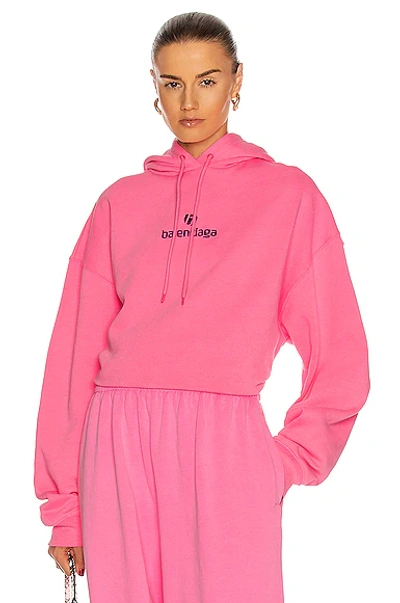 Balenciaga Bubblegum Pink Hoodie In Bubble Gum & Black