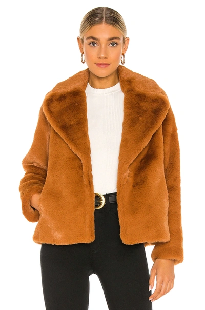 Soia & Kyo Emanuela Faux Fur Coat In Camel