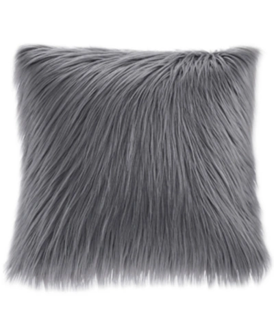 Madison Park Edina Faux-fur Decorative Pillow, 20" X 20" In Gray