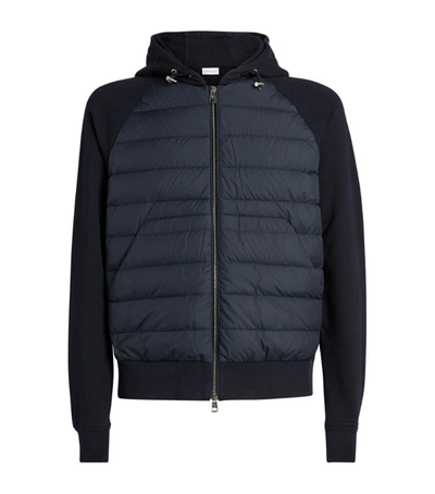 Moncler Contrast Zip-up Hooded Cardigan