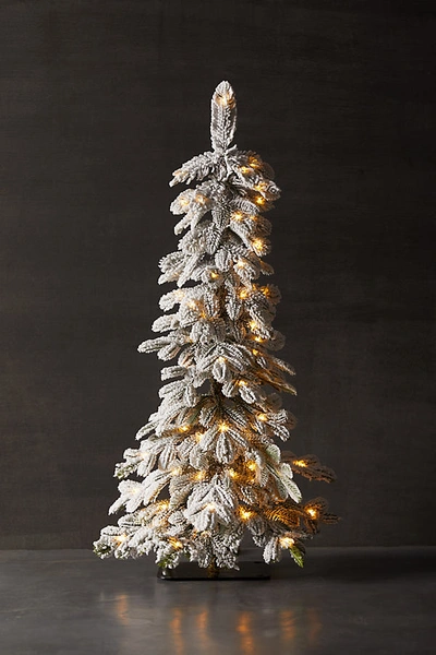 Anthropologie Faux Snowy Pre-lit Led Alpine Tabletop Tree By Terrain In Assorted Size S