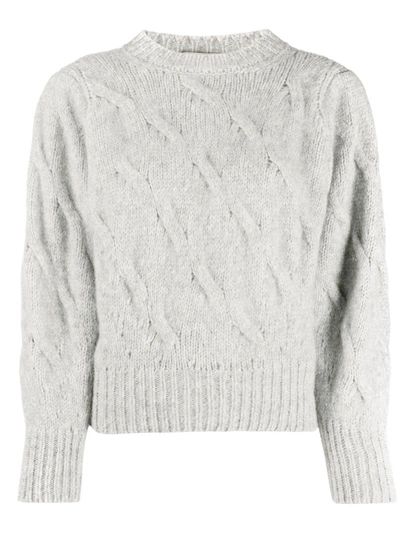 Maison Flaneur Alpaca Cable Knit Jumper In Grey