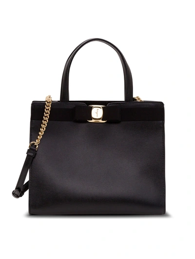 Ferragamo Vara Handbags In Black