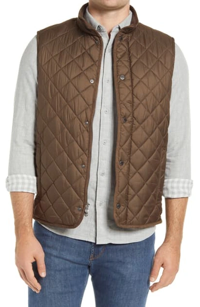 Peter Millar Essex Quilted Vest In Carob Brown