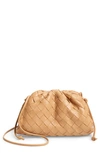 Bottega Veneta Small The Pouch Leather Clutch In Sandalwood-gold