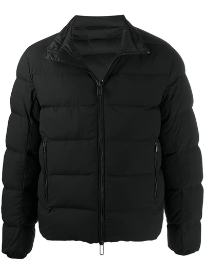 Emporio Armani Long Sleeve Down Puffer Jacket In Black