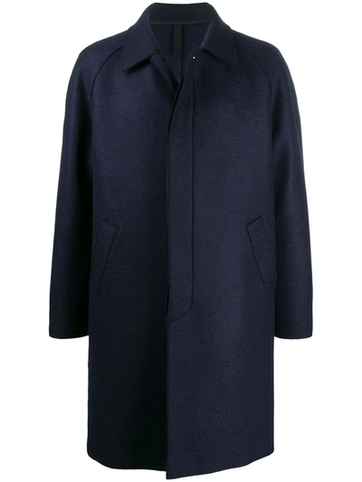Harris Wharf London Single Breasted Wool Coat In Blue