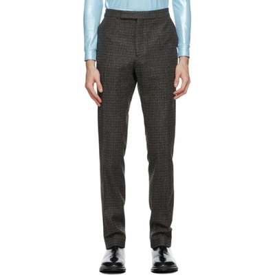 Raf Simons Check-print Trousers In 09966 Blkbr