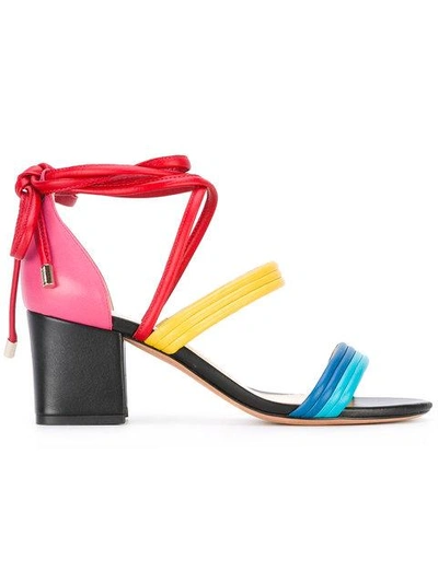 Alexandre Birman Aurora Colorblock Suede Block-heel Sandal, Multi