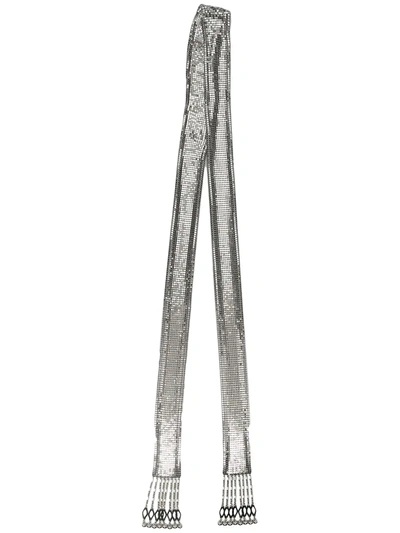 Rabanne Chainmail Skinny Scarf In Argento