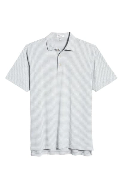 Peter Millar Comers Stripe Polo In Gale Grey