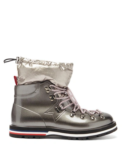 Moncler Inaya Removable Quilted-insert Rubber Boots In Grey