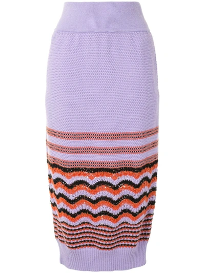 Coohem Retro Wave Knit Skirt In Purple