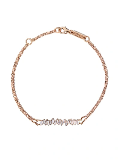 Suzanne Kalan 18kt Rose Gold Diamond Bracelet In Pink
