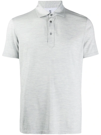 Brunello Cucinelli Short Sleeved Polo Shirt In Grey