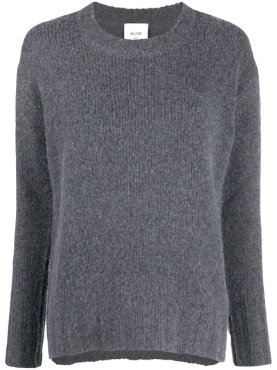 Alysi Cashmere Crewneck Sweater In Grey