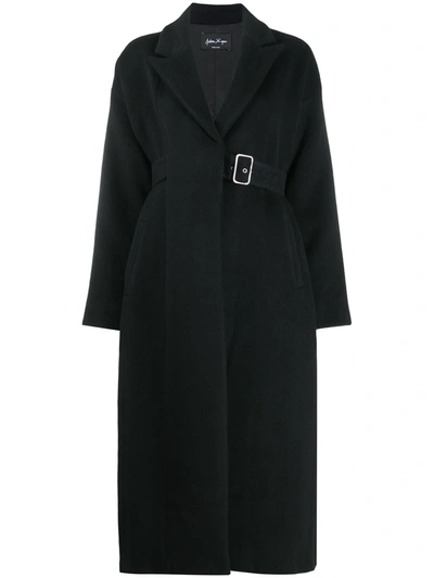 Andrea Ya'aqov Buckled Cashmere-blend Coat In Black