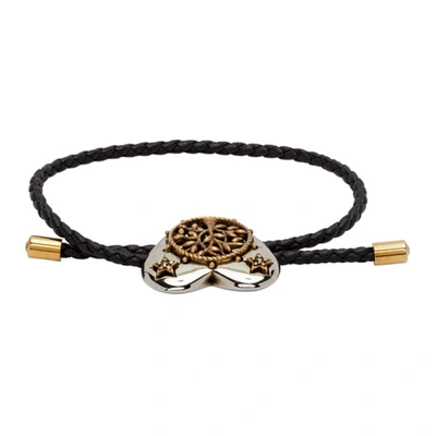 Alexander Mcqueen Heart Friendship Bracelet In Black 1000