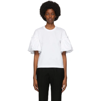 Noir Kei Ninomiya Ruffle-sleeves T-shirt In White