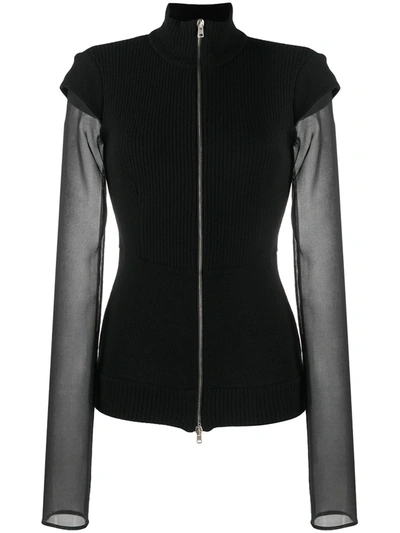 Andrea Ya'aqov Zip-up Cashmere-blend Jumper In 09black