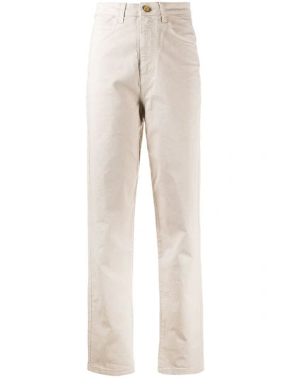 Alysi High-rise Straight Jeans In Neutrals