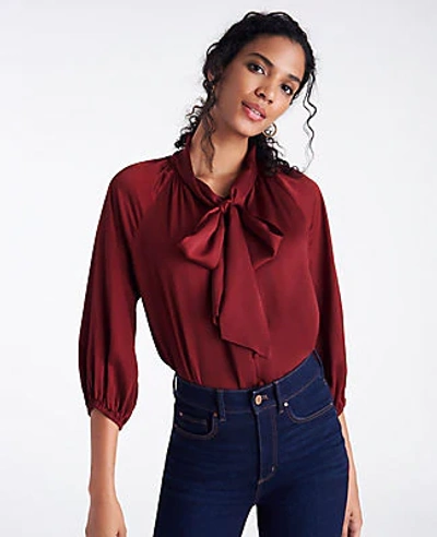 Ann Taylor Bow Blouse In Mulberry Wine