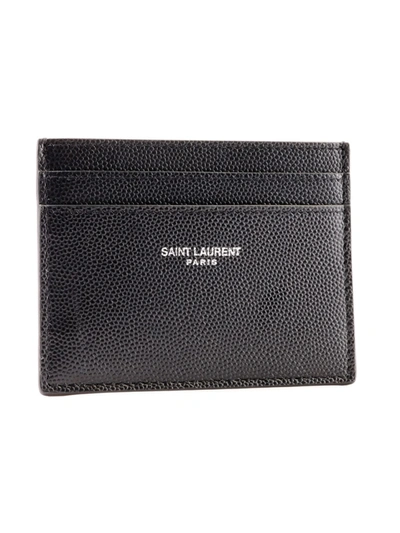 Saint Laurent Smooth Leather Card Holder In Black