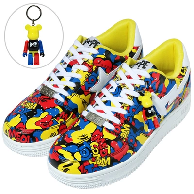 Pre-owned Bape A Bathing Ape Sta Low Medicom Toy All-over Camo In Multi/white-yellow