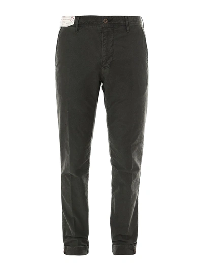 Incotex Stretch Cotton Trousers In Dark Grey