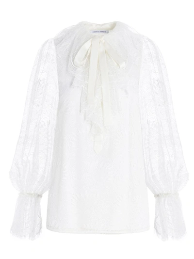 Alberta Ferretti Lace Blouse In White